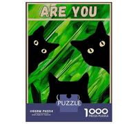 Rompecabezas De 1000 Piezas para Adolescentes Black Cat Are You Pooping Rompecabezas para Adultos Juguetes De Bricolaje Decoración del Hogar Juego Desafiante Regalos 70x50cm/1000pcs