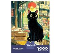 Rompecabezas De 1000 Piezas para Adolescentes Black Cat in A Dim Sum Restaurant Rompecabezas para Adultos Juguete Decoración De Pared Decoración Difícil Y Desafiante 70x50cm/1000pcs