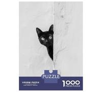 Rompecabezas De 1000 Piezas para Adolescentes Black Cat Peeking Rompecabezas para Adultos Juego Práctico Montaje De Patrones Diversión En Casa Actividades, 70x50cm/1000pcs
