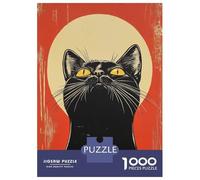 Rompecabezas De 1000 Piezas para Adolescentes Black Cat Vintage Portrait Rompecabezas para Adolescentes Juguetes DIY Análisis Y Lógica para Cumpleaños, Navidad 70x50cm/1000pcs