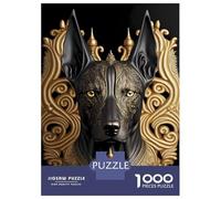 Rompecabezas De 1000 Piezas para Adolescentes Black Dog Golden Art Deco Rompecabezas para Adultos Juguetes Antiestrés Análisis Y Lógica Cumpleaños Y Navidad 70x50cm/1000pcs