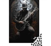Rompecabezas De 1000 Piezas para Adolescentes Black Electric Guitar Performance Rompecabezas para Adultos Juego Familiar Análisis Y Lógica Interacción Entre Padres E Hijos 52x38cm/1000pcs