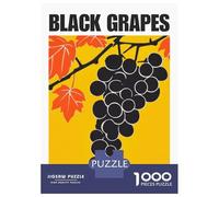 Rompecabezas De 1000 Piezas para Adolescentes Black Grapes Retro Art Print Rompecabezas para Adultos Juegos De Relajación Desafío Difícil Regalo De Cumpleaños, Regalos, 70x50cm/1000pcs