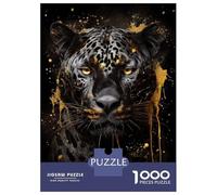 Rompecabezas De 1000 Piezas para Adolescentes Black Jaguar in Golden Ink Rompecabezas para Adolescentes Juego De Ingenio Mejora La Memoria Diversión En Casa Actividades, 70x50cm/1000pcs