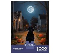 Rompecabezas De 1000 Piezas para Adolescentes Black Lab Halloween Night Street Rompecabezas para Adultos Juegos Relajantes Vacaciones En Casa Matar El Tiempo 70x50cm/1000pcs