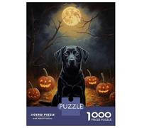 Rompecabezas De 1000 Piezas para Adolescentes Black Lab Halloween Rompecabezas para Adolescentes Juegos Relajantes Decoración Juego Desafiante Regalos 38x26cm/1000pcs