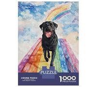 Rompecabezas De 1000 Piezas para Adolescentes Black Lab Rainbow Bridge Rompecabezas para Adultos Juego Práctico Pero Divertido Y Humorístico Regalos para Reducir El Estrés 38x26cm/1000pcs