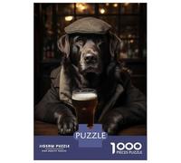 Rompecabezas De 1000 Piezas para Adolescentes Black Labrador at The Pub Rompecabezas para Adultos Juego Familiar Antiestrés Cumpleaños Y Navidad 52x38cm/1000pcs