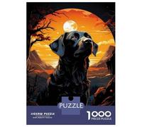 Rompecabezas De 1000 Piezas para Adolescentes Black Labrador Retriever Wall Art Print Rompecabezas para Adultos Juego Práctico Desafío Difícil Difícil Y Desafiante 52x38cm/1000pcs