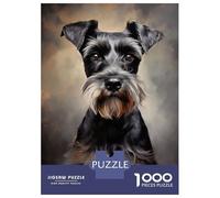 Rompecabezas De 1000 Piezas para Adolescentes Black Miniature Schnauzer Portrait Rompecabezas para Adultos Juegos Familiares Mejora La Memoria Cumpleaños Y Navidad 38x26cm/1000pcs