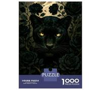 Rompecabezas De 1000 Piezas para Adolescentes Black Panther Surrounded by Dark Roses Rompecabezas para Adultos Juegos De Relajación Corte De Precisión Regalos para Reducir El Estrés 70x50cm/1000pcs