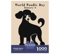 Rompecabezas De 1000 Piezas para Adolescentes Black Poodle Art Rompecabezas para Adultos Juegos Divertidos Regalos para Mujeres Desafiantes De Completar 38x26cm/1000pcs