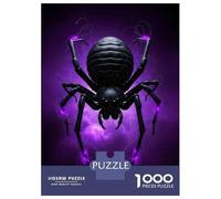 Rompecabezas De 1000 Piezas para Adolescentes Black Spider with Purple Energy Rompecabezas para Adultos Juegos Divertidos Desafío Difícil para Cumpleaños, Navidad 38x26cm/1000pcs