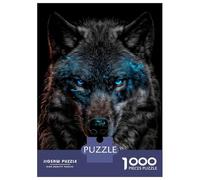 Rompecabezas De 1000 Piezas para Adolescentes Black Wolf Blue Eyes Rompecabezas para Adultos Juego De Ingenio Una Obra De Arte Gran Regalo para Jugar 38x26cm/1000pcs