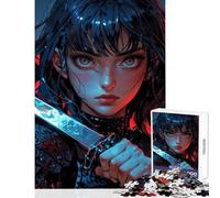 Rompecabezas de 1000 Piezas para Adolescentes Blade of The Crimson Juguetes de Bricolaje Regalo de cumpleaños Juegos Familiares con Piezas de Forma aleatoria Totalmente entrelazadas tamaño 50x75cm