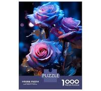 Rompecabezas De 1000 Piezas para Adolescentes Blue and Purple Rose Rompecabezas para Adultos Juegos Relajantes Decoración Desafío Educativo 70x50cm/1000pcs