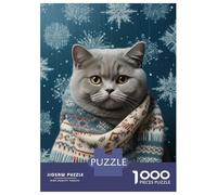Rompecabezas De 1000 Piezas para Adolescentes Blue British Shorthair Rompecabezas para Adultos Juegos Relajantes Ensamblaje De Patrones Regalos De Cumpleaños Y Únicos 52x38cm/1000pcs