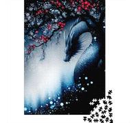 Rompecabezas De 1000 Piezas para Adolescentes Blue Dragon Fantasy Art Print Rompecabezas para Adultos Juguetes DIY para La Diversión Familiar para Cumpleaños, Navidad 38x26cm/1000pcs