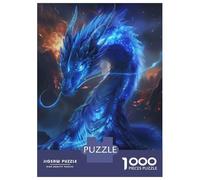 Rompecabezas De 1000 Piezas para Adolescentes Blue Dragon Flame Rompecabezas para Adultos Juguetes Antiestrés Regalos De Desafío Difícil para Amigos Y Familiares 52x38cm/1000pcs