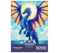 Rompecabezas De 1000 Piezas para Adolescentes Blue Dragon Over Water Rompecabezas para Adultos Juegos Relajantes Ensamblaje De Patrones Regalos De Cumpleaños Y Únicos 52x38cm/1000pcs