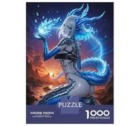 Rompecabezas De 1000 Piezas para Adolescentes Blue Dragon Woman Rompecabezas para Adultos Juego De Ingenio Análisis Y Lógica Actividades Divertidas En Casa, 38x26cm/1000pcs