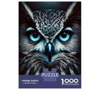 Rompecabezas De 1000 Piezas para Adolescentes Blue-Eyed Owl Portrait Rompecabezas para Adultos Juego De Ingenio Una Obra De Arte Gran Regalo para Jugar 38x26cm/1000pcs