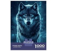 Rompecabezas De 1000 Piezas para Adolescentes Blue-Eyed Wolf Rompecabezas para Adultos Juego De Ingenio Una Obra De Arte Gran Regalo para Jugar 70x50cm/1000pcs