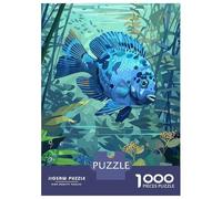 Rompecabezas De 1000 Piezas para Adolescentes Blue Fish in Aquatic Plants Rompecabezas para Adultos Juegos Divertidos Desafío Difícil para Cumpleaños, Navidad 52x38cm/1000pcs