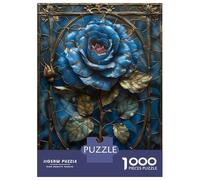 Rompecabezas De 1000 Piezas para Adolescentes Blue Gothic Rose Rompecabezas para Adultos Juegos Familiares Difícil Difícil Cumpleaños Y Navidad 70x50cm/1000pcs