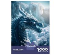 Rompecabezas De 1000 Piezas para Adolescentes Blue Ice Dragon Rompecabezas para Adultos Juego De Ingenio Ensamblaje De Patrones Desafiante De Completar 52x38cm/1000pcs