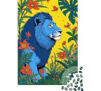 Rompecabezas De 1000 Piezas para Adolescentes Blue Lion Wall Art Print Rompecabezas para Adultos Juegos De Relajación Decoración del Hogar Desafío Educativo 52x38cm/1000pcs