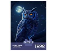 Rompecabezas De 1000 Piezas para Adolescentes Blue Owl Perched at Night Rompecabezas para Adultos Juegos Relajantes Ensamblaje De Patrones Regalos De Cumpleaños Y Únicos 70x50cm/1000pcs