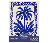 Rompecabezas De 1000 Piezas para Adolescentes Blue Palm Tree Art Print Rompecabezas para Adultos Juegos Divertidos Regalos para Mujeres Desafiantes De Completar 70x50cm/1000pcs