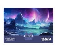 Rompecabezas De 1000 Piezas para Adolescentes Blue Pink Aurora Borealis Rompecabezas para Adultos Juegos Relajantes Decoración De Pared 38x26cm/1000pcs