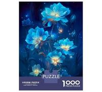 Rompecabezas De 1000 Piezas para Adolescentes Blue Starlight Flower Rompecabezas para Adolescentes Juego Práctico Desafío Difícil Oferta como Regalo para Toda La Familia 38x26cm/1000pcs