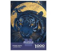 Rompecabezas De 1000 Piezas para Adolescentes Blue Tiger Moonlit Gaze Rompecabezas para Adultos Juguetes Antiestrés Regalos De Desafío Difícil para Amigos Y Familiares 70x50cm/1000pcs