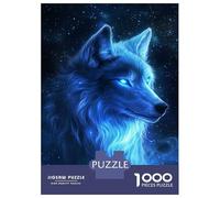 Rompecabezas De 1000 Piezas para Adolescentes Blue Wolf Starlight -1 Rompecabezas para Adolescentes Juegos Relajantes Montaje De Patrones Regalos para Amigos Y Familiares 52x38cm/1000pcs