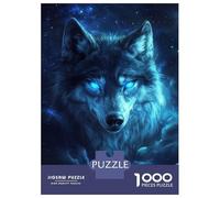 Rompecabezas De 1000 Piezas para Adolescentes Blue Wolf Starlight -3 Rompecabezas para Adultos Juego De Ingenio Pero Divertido Y Humorístico Desafío Educativo 38x26cm/1000pcs
