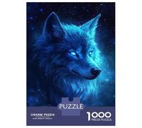 Rompecabezas De 1000 Piezas para Adolescentes Blue Wolf Starlight Rompecabezas para Adultos Juego Práctico Mejora La Memoria para Cumpleaños, Navidad 52x38cm/1000pcs