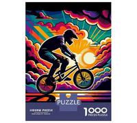 Rompecabezas De 1000 Piezas para Adolescentes BMX WPAP Sunset Pop Art Rompecabezas para Adultos Juegos Relajantes Ensamblaje De Patrones Regalos De Cumpleaños Y Únicos 52x38cm/1000pcs