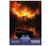 Rompecabezas De 1000 Piezas para Adolescentes Boat on Fire Lake Rompecabezas para Adultos Juegos Divertidos Desafío Educativo De Análisis Y Lógica 38x26cm/1000pcs