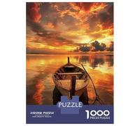 Rompecabezas De 1000 Piezas para Adolescentes Boat Sunset Reflections Rompecabezas para Adultos Juego Práctico Mejora La Memoria Regalo De Cumpleaños, Regalos, 38x26cm/1000pcs