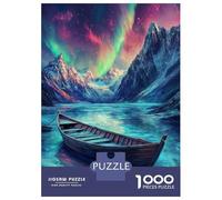 Rompecabezas De 1000 Piezas para Adolescentes Boat Under Aurora Rompecabezas para Adultos Juego De Ingenio Una Obra De Arte Gran Regalo para Jugar 38x26cm/1000pcs