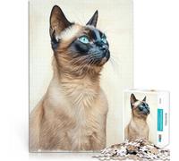 Rompecabezas de 1000 Piezas para Adolescentes Boceto de Gato siamés Juguetes de Entretenimiento Familiar Una Obra de Arte 52x38cm