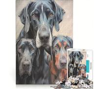 Rompecabezas de 1000 Piezas para Adolescentes Boceto de una Familia de Gran danés, Juguete Educativo, Actividades Divertidas para Hacer en casa, Regalo de Juego desafiante 50x75cm