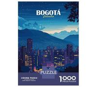 Rompecabezas De 1000 Piezas para Adolescentes Bogotá Colombia Cityscape at Night Rompecabezas para Adultos Juguete Decoración De Pared Patrón De Montaje Gran Regalo para Jugar 52x38cm/1000pcs