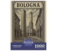 Rompecabezas De 1000 Piezas para Adolescentes Bologna, Italy Vintage Travel Rompecabezas para Adultos Juegos Familiares Difícil Regalo De Cumpleaños, Regalos, 70x50cm/1000pcs