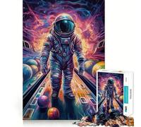 Rompecabezas de 1000 Piezas para Adolescentes Bolos,Astronauta,Planetas,Arte de Corte Exacto,Juego para ejercitar la Mente,Juego para Relajarse,Arte navideño para el Ocio 50x75cm