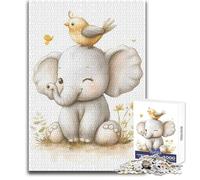 Rompecabezas de 1000 Piezas para Adolescentes, Bonito Elefante con pájaro, Juguete, Juego Intelectual, Mejora la Memoria, Regalo de cumpleaños, tamaño 50x75cm