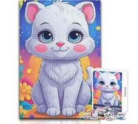 Rompecabezas de 1000 Piezas para Adolescentes, Bonito Gato de Dibujos Animados, Ideal para un rato de Relax, Juguete de Corte Fino y preciso, tamaño 50x75cm